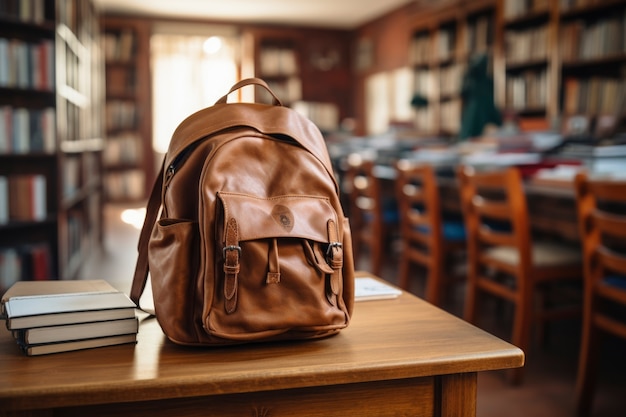 Foto grátis vista da mochila na sala de aula da escola