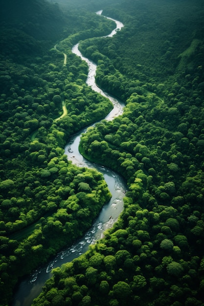 Vista da paisagem natural com o rio