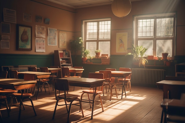 Foto grátis vista da sala de aula da escola