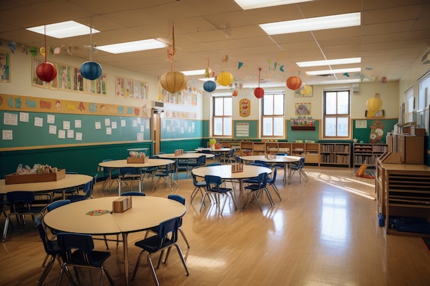 Foto grátis vista da sala de aula moderna na escola