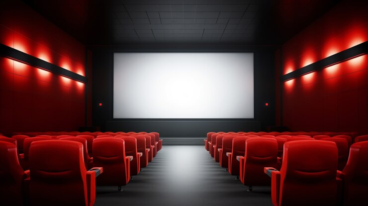 Foto grátis vista da sala de cinema 3d
