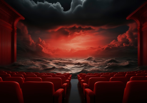 Vista da sala de cinema 3D