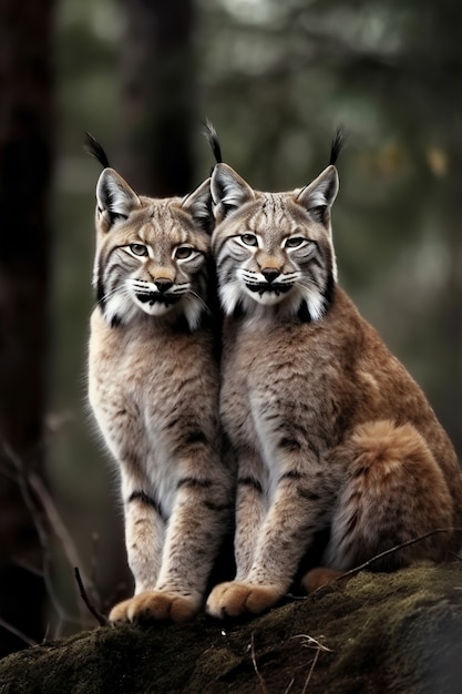 Foto grátis vista de animais lince na natureza