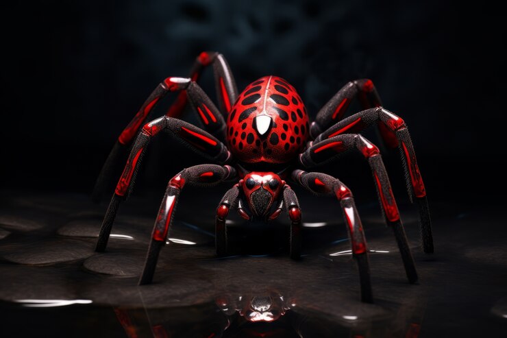 Foto grátis vista de aranha tridimensional com pernas e queliceras