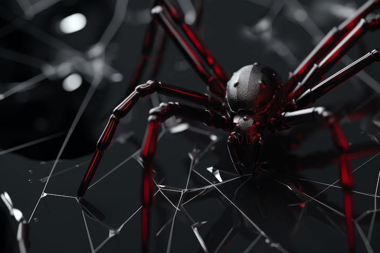Foto grátis vista de aranha tridimensional com pernas e queliceras