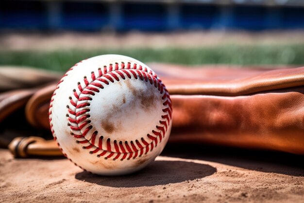 Foto grátis vista de beisebol com luva