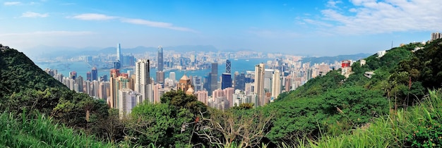 Vista de cima da montanha de Hong Kong