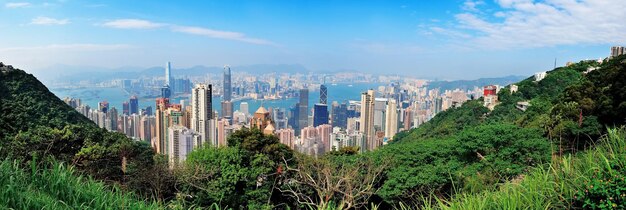 Vista de cima da montanha de Hong Kong