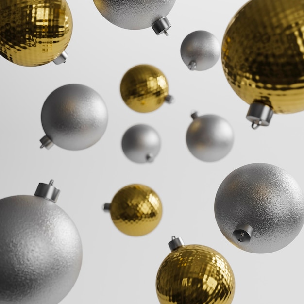Vista de close-up do conceito de bolas de natal