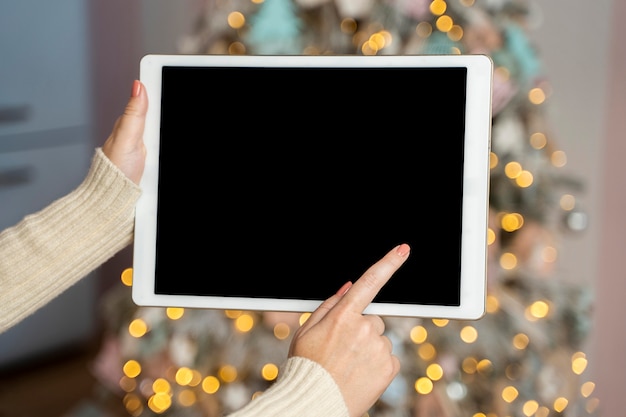 Vista de close-up do conceito de natal com espaço de cópia