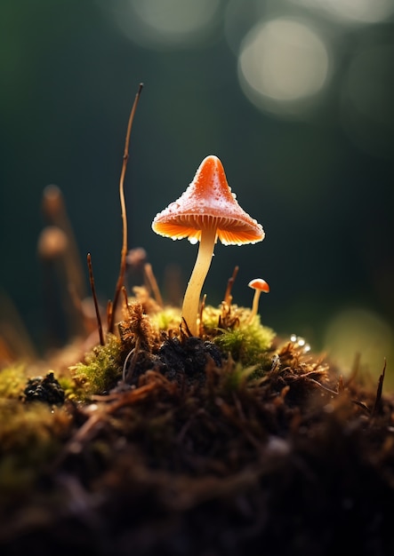 Foto grátis vista de cogumelos crescendo na natureza