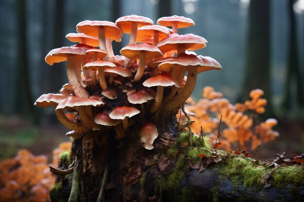 Foto grátis vista de cogumelos crescendo na natureza