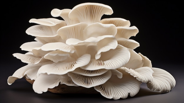 Vista de cogumelos monocoloridos