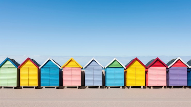 Foto grátis vista de coloridas casas de praia