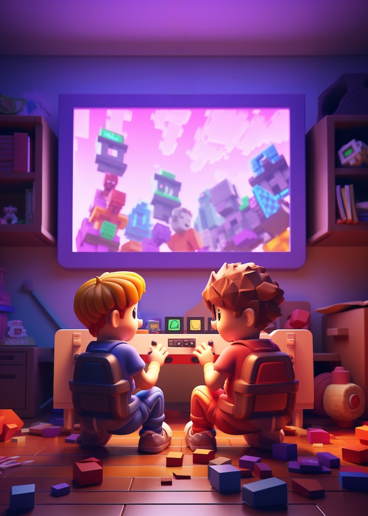 Foto grátis vista de crianças jogando videogames juntas