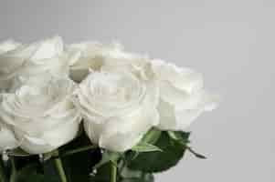 Foto grátis vista de delicadas flores rosas brancas