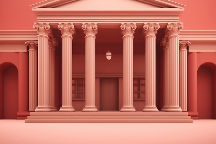 Foto grátis vista de desenho animado 3d do edifício da aplicação da lei