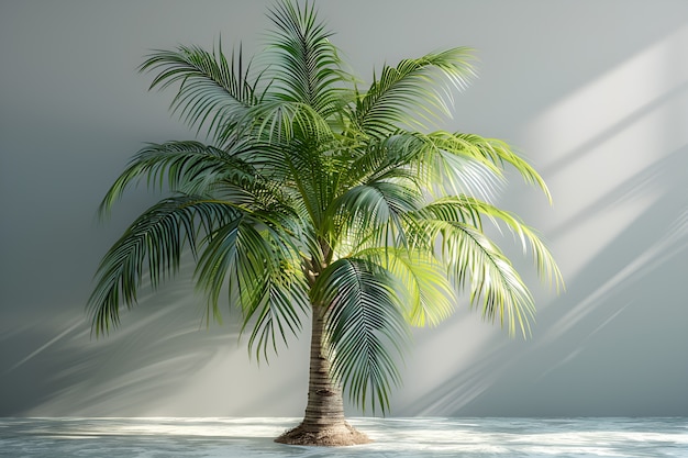 Vista de espécies de palmeiras com folhagem verde