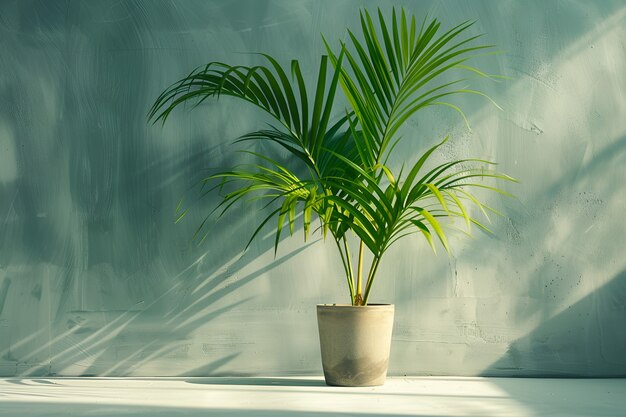 Vista de espécies de palmeiras com folhagem verde