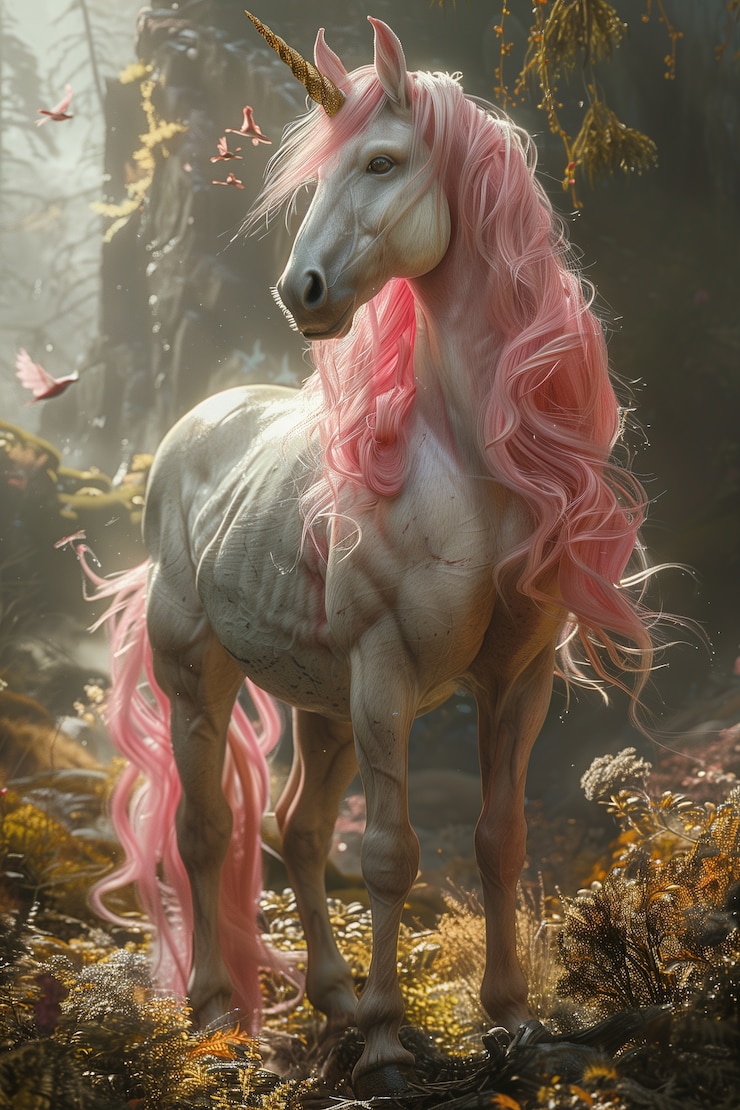 Foto grátis vista de estilo de arte digital de unicórnio de fantasia