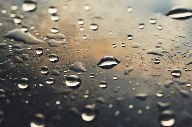 Vista de gotas de água