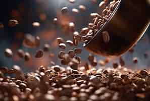 Foto grátis vista de grãos de café torrados