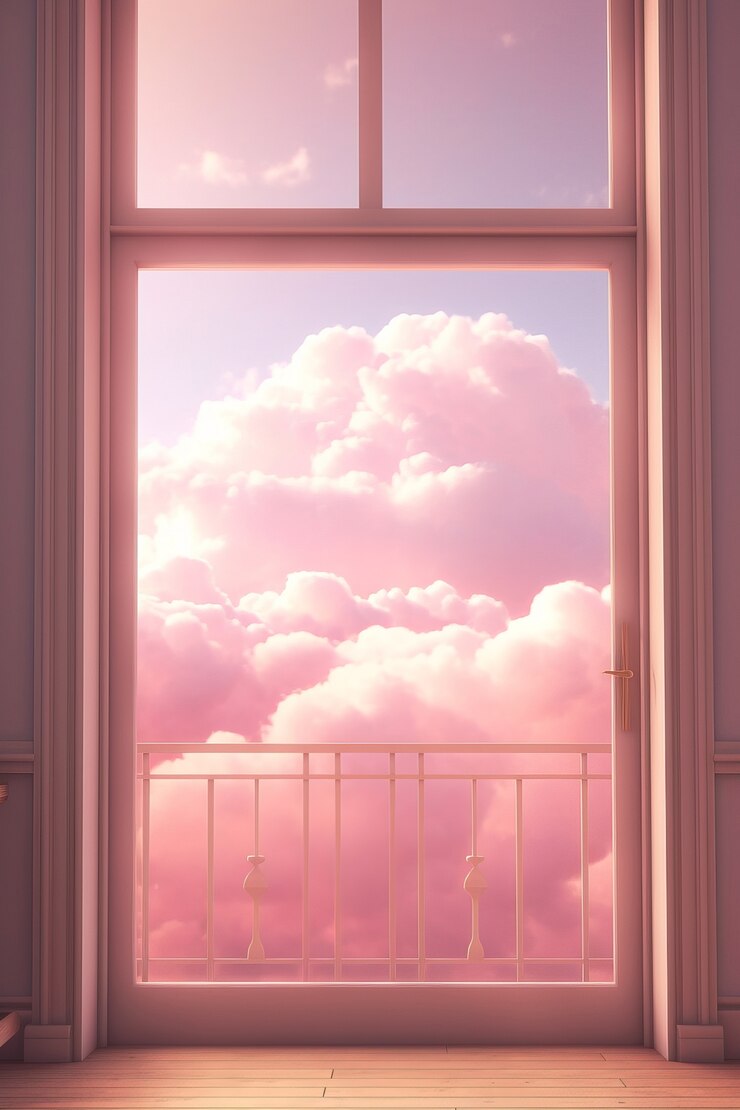 Foto grátis vista de janelas 3d com nuvens fofas