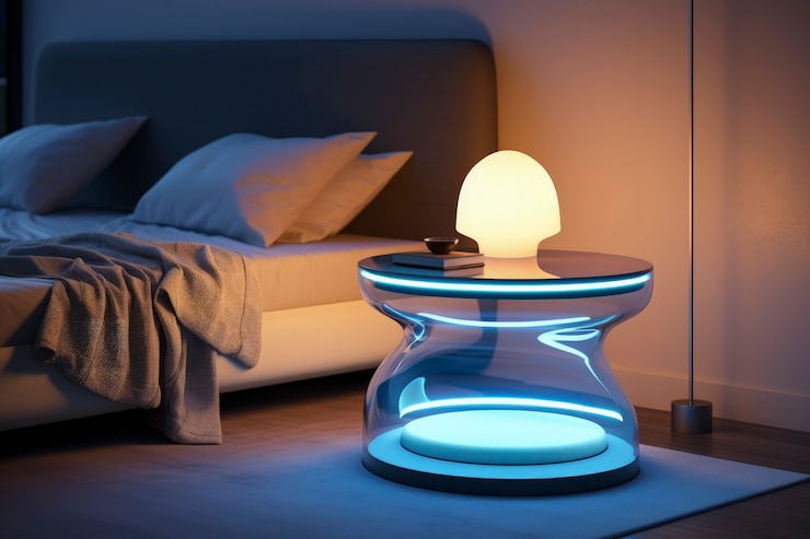 Foto grátis vista de lâmpada de luz com design futurista