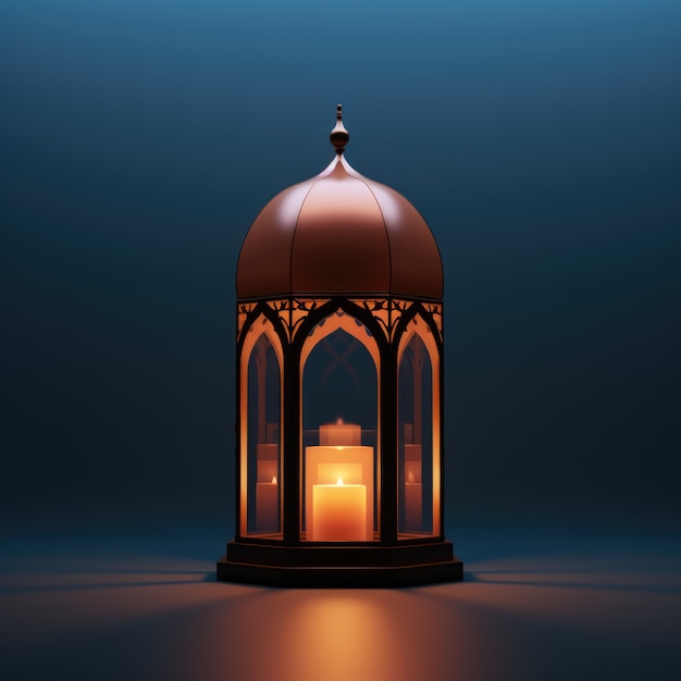 Foto grátis vista de lanterna islâmica 3d