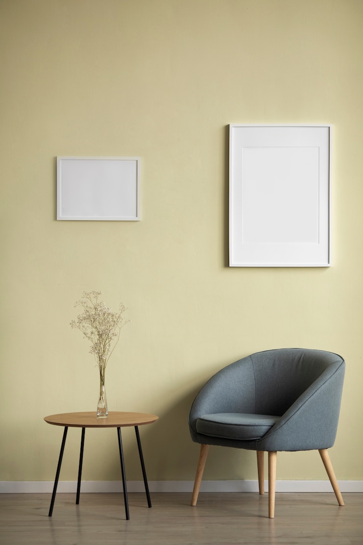 Foto grátis vista de molduras com decoração e design de interiores