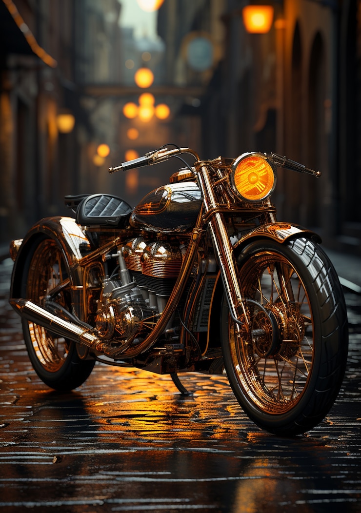 Foto grátis vista de motocicleta legal e poderosa