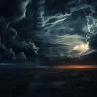 Foto grátis vista de nuvens em estilo escuro