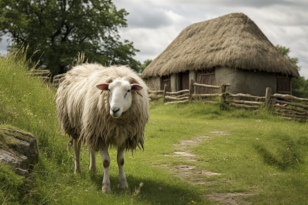 Foto grátis vista de ovelhas ao ar livre na natureza