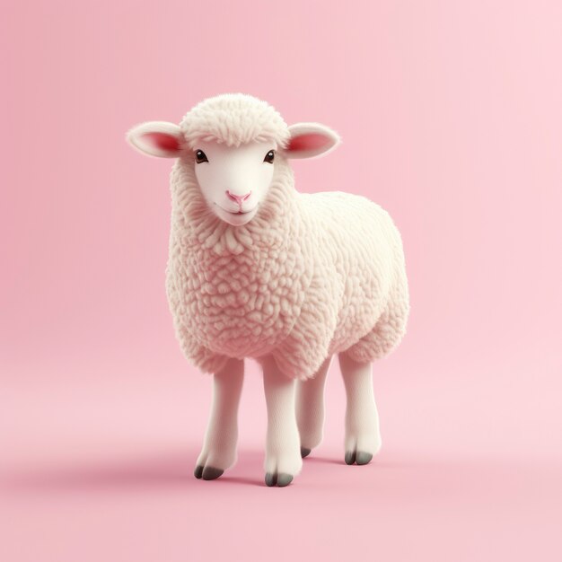 Vista de ovelhas gráficas em 3D