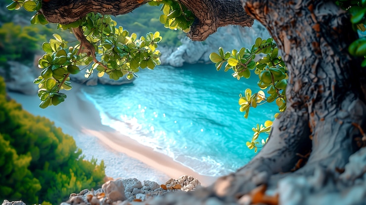Foto grátis vista de praia e paisagem natural de tirar o fôlego