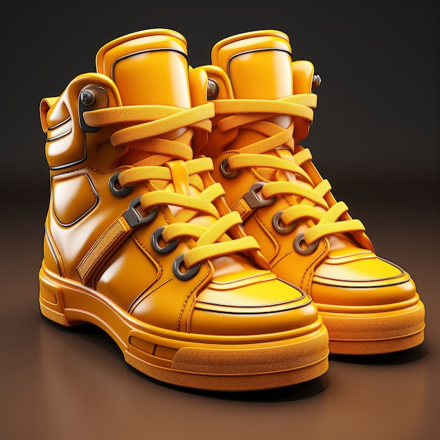Vista de sapatos gráficos 3D