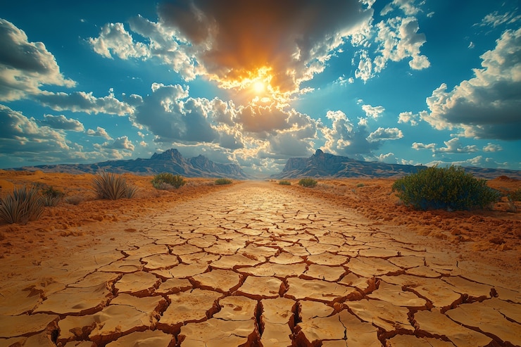 Foto grátis vista de solo seco e secado na natureza