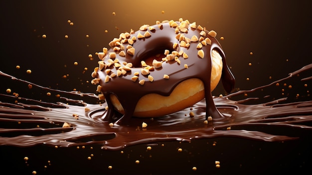 Foto grátis vista de um delicioso donut esmaltado