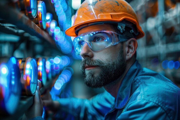 Foto grátis vista de um engenheiro no trabalho para a celebração do dia dos engenheiros