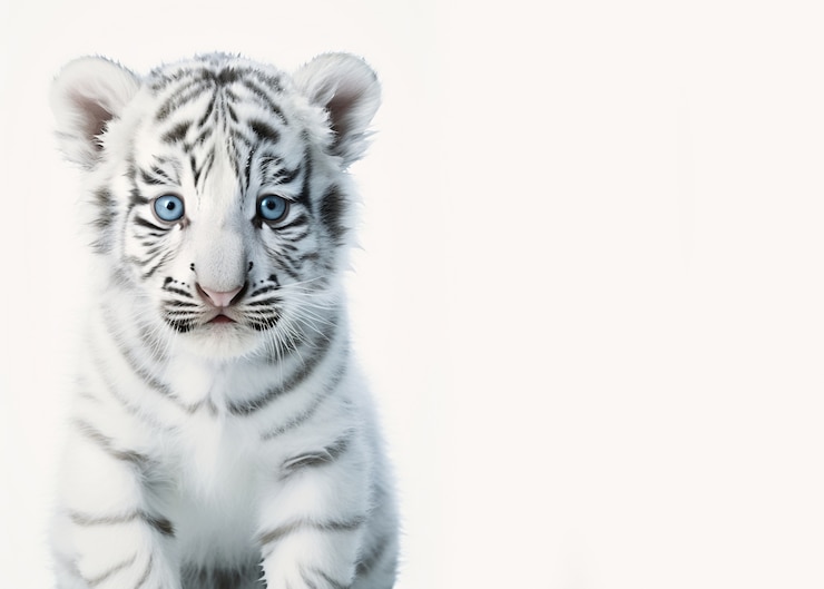 Foto grátis vista de um filhote de tigre branco selvagem