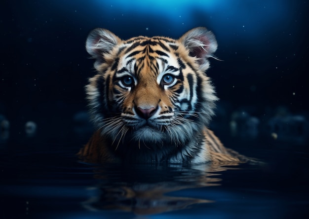 Foto grátis vista de um filhote de tigre selvagem