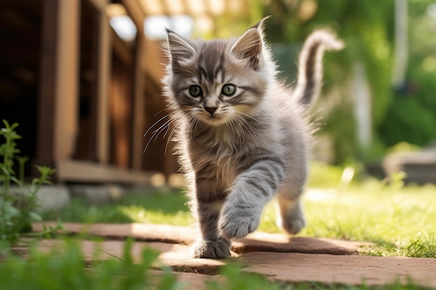 Foto grátis vista de um gatinho adorável ao ar livre