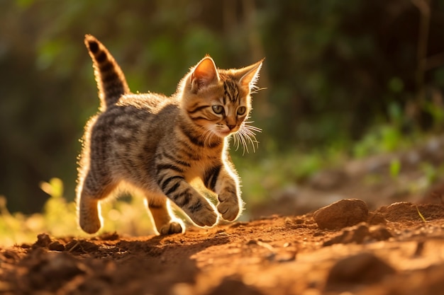 Foto grátis vista de um gatinho adorável ao ar livre