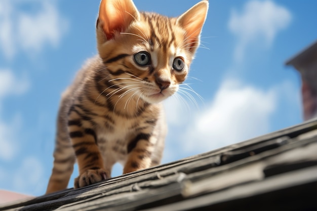 Foto grátis vista de um gatinho adorável