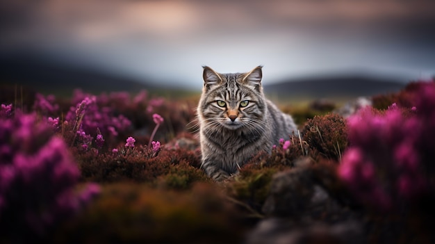 Foto grátis vista de um gato selvagem