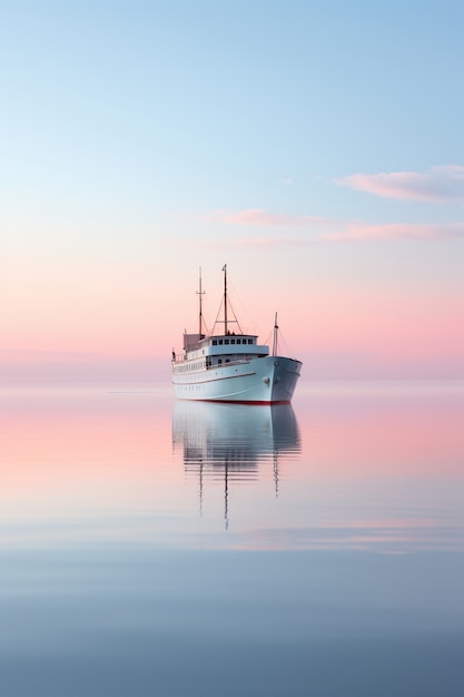 Foto grátis vista de um grande navio na água