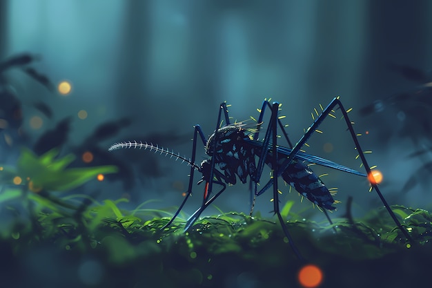 Foto grátis vista de um inseto mosquito com asas