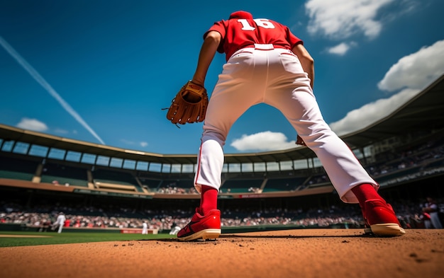 Foto grátis vista de um jogador de beisebol no campo.