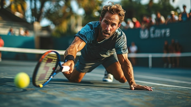 Foto grátis vista de um jogador de tênis masculino atlético