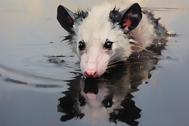 Foto grátis vista de um opossum em estilo de arte digital